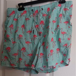 Flamingo swim trunks
